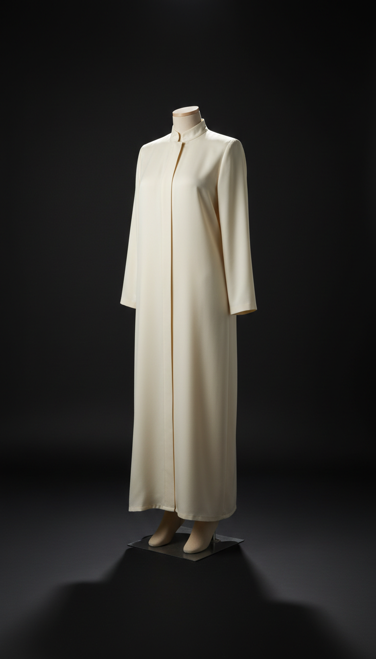 Ivory Silk Tailored Abaya